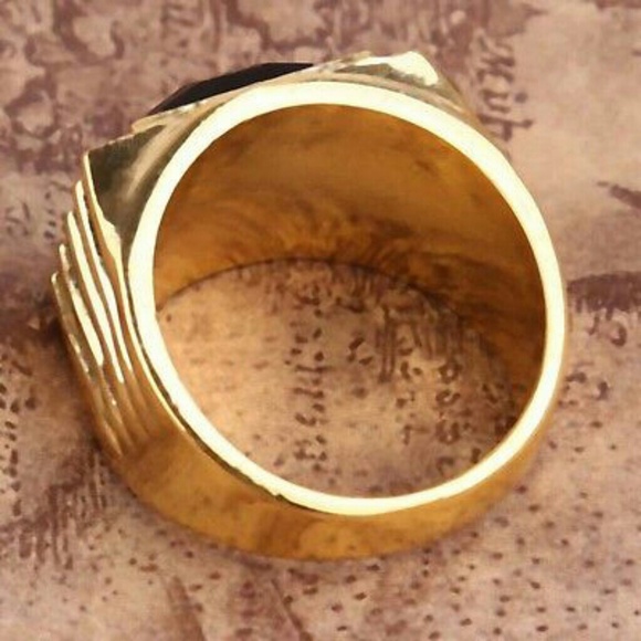👍Men's Genuine Black Onyx Ring - Picture 3 of 3